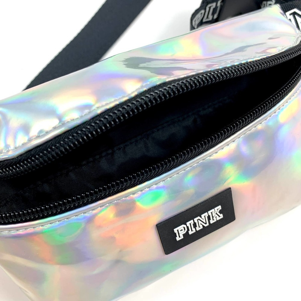 VICTORIA'S SECRET PINK iridescent holographic silver fanny pack - Picture 4 of 6